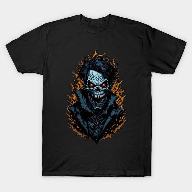 Scary Human Skull T-Shirt by Chavjo Mir11